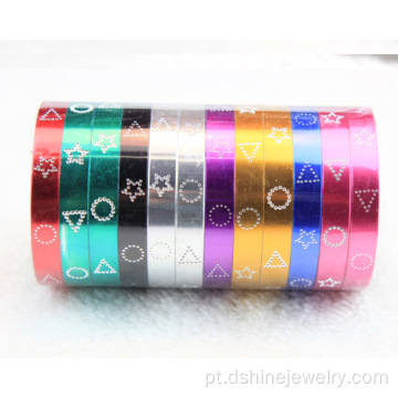 Multi cores alumínio pulseira Larga mão de Metal pulseira